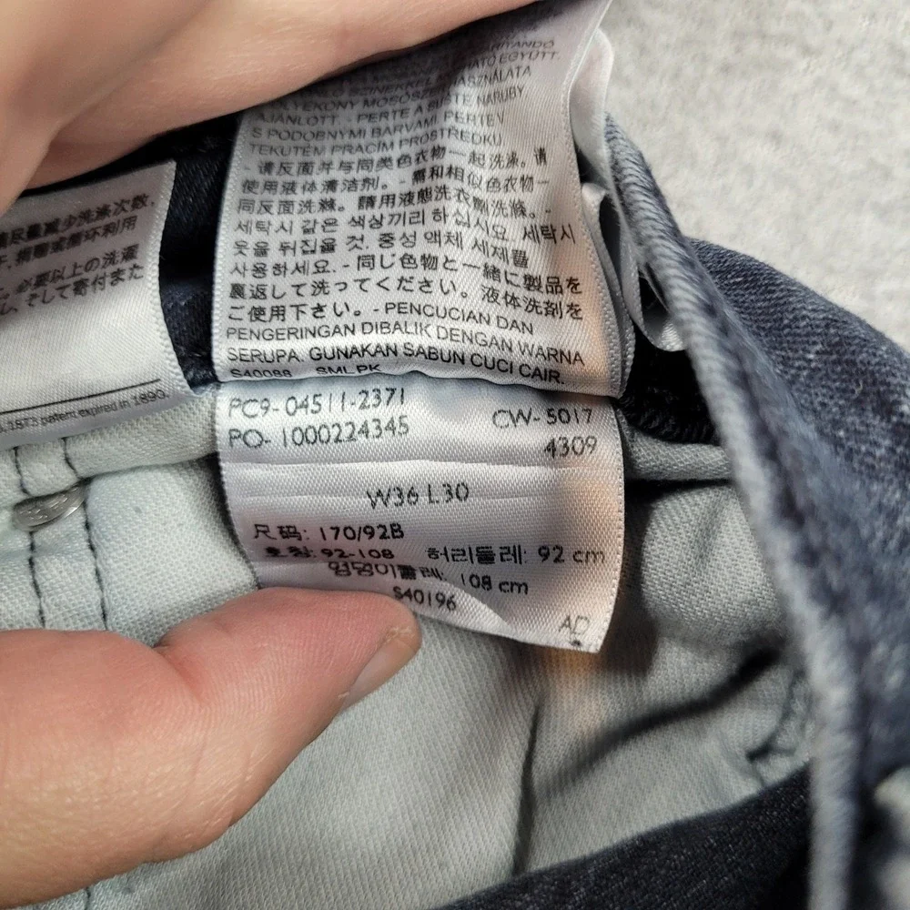 Levi's 511 Slim Fit‎ Jeans Mens 36x30 Black Denim Stretch 04511-2371